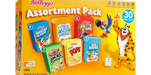 Amazon: Kellogg’s Mini Cereal 30-Count Pack ONLY $6.50 Shipped (Just 22¢ Per Box)
