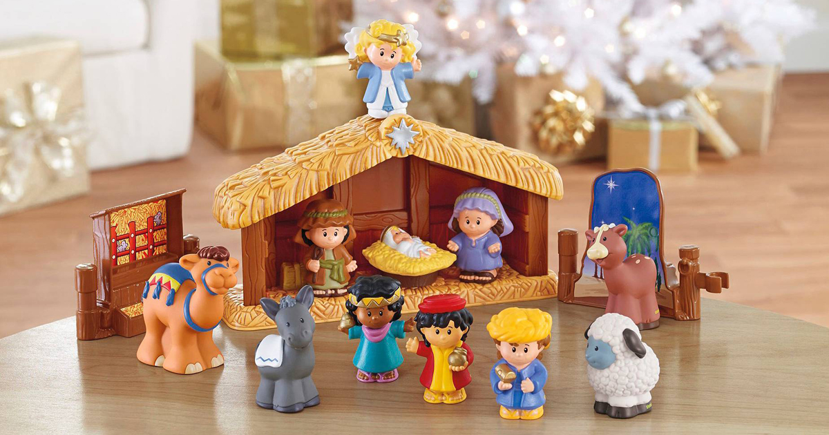Fisher Price Little People Jesus shepherd Christmas Joseph manger nativity toy