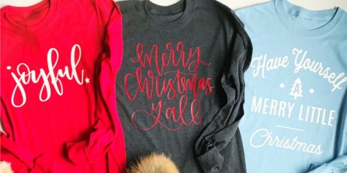 Cute Long Sleeve Holiday Tees Only $14.99 (Regularly $30)