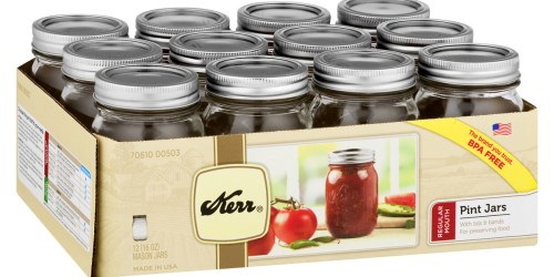 Walmart: 12-Pack Kerr Pint Mason Jars Only $5