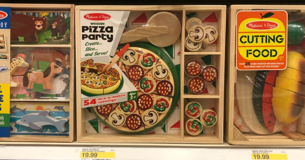 melissa & doug wooden pizza set