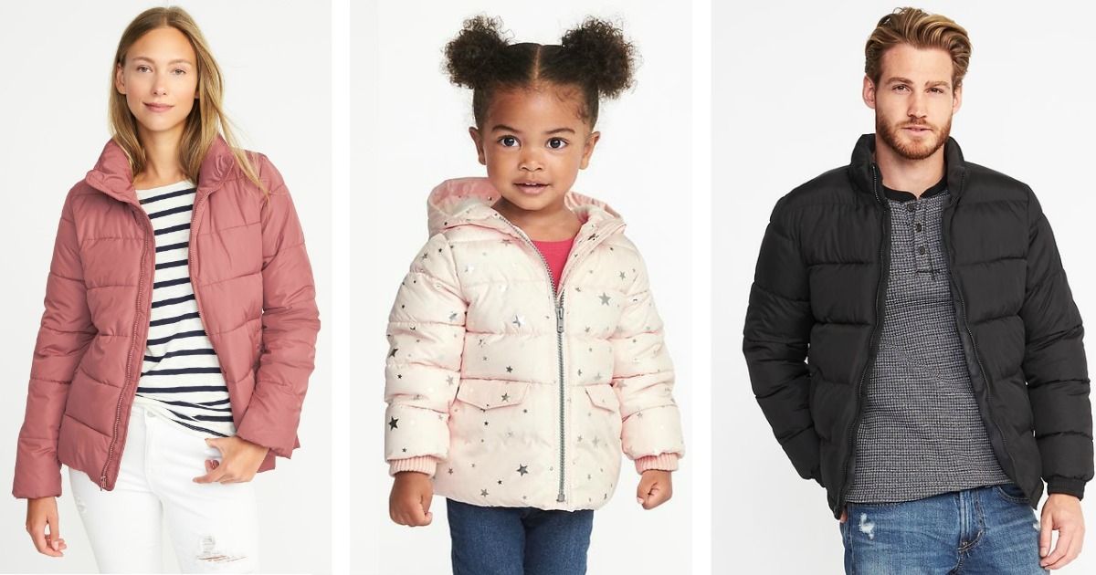 OLD NAVY QUILTED FROST FREE Frost-Free Textured Puffer Zip Jacket Old Navy ...