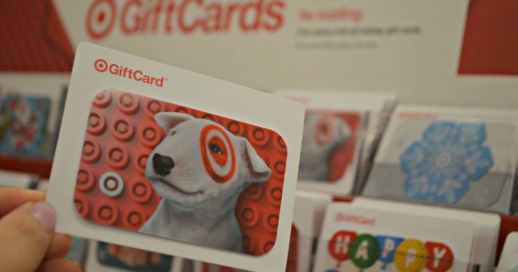 holding Target gift card