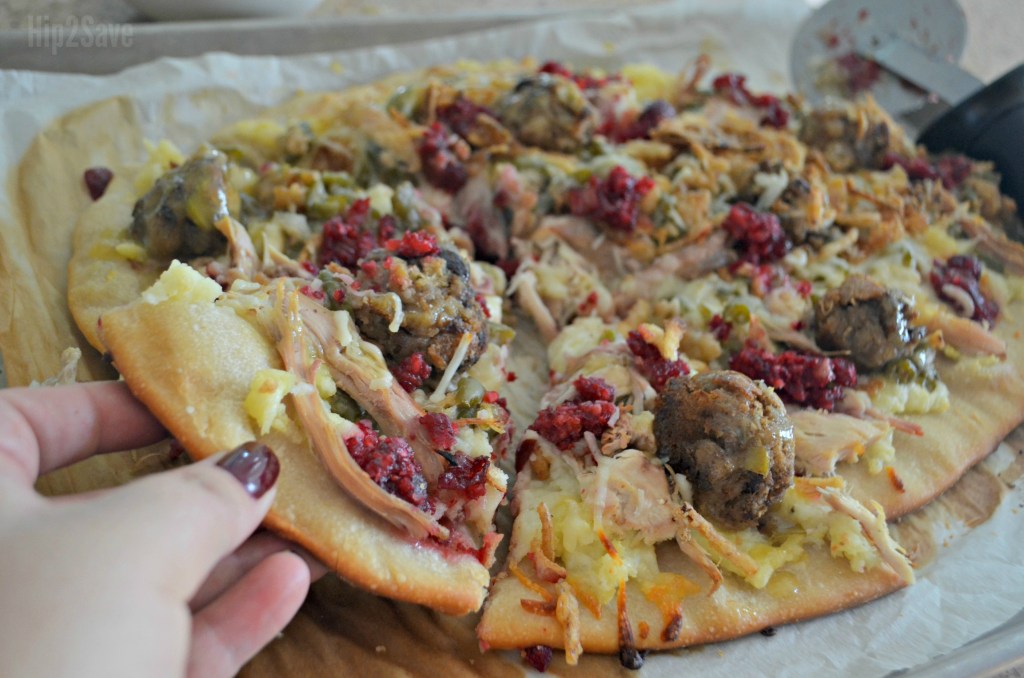 try new leftover recipes like this thanksgiving pizza