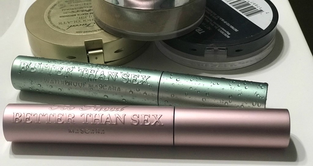 two tubes of Better Than Sex Mascara on counter