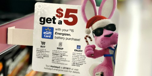 Need Batteries? FREE $5 Walmart eGift Card w/ $15 Energizer Battery Purchase & More