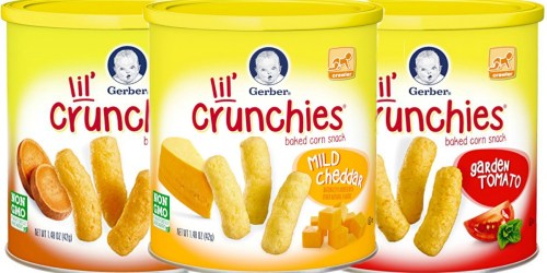 Amazon: SIX Gerber Lil’ Crunchies Snacks Only $8.82 Shipped (Just $1.47 Per Canister)