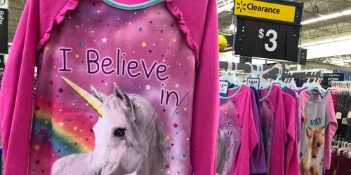Walmart Clearance: Girls’ Sleepwear & Long-Sleeve Graphic Tees Just $3 Each + More