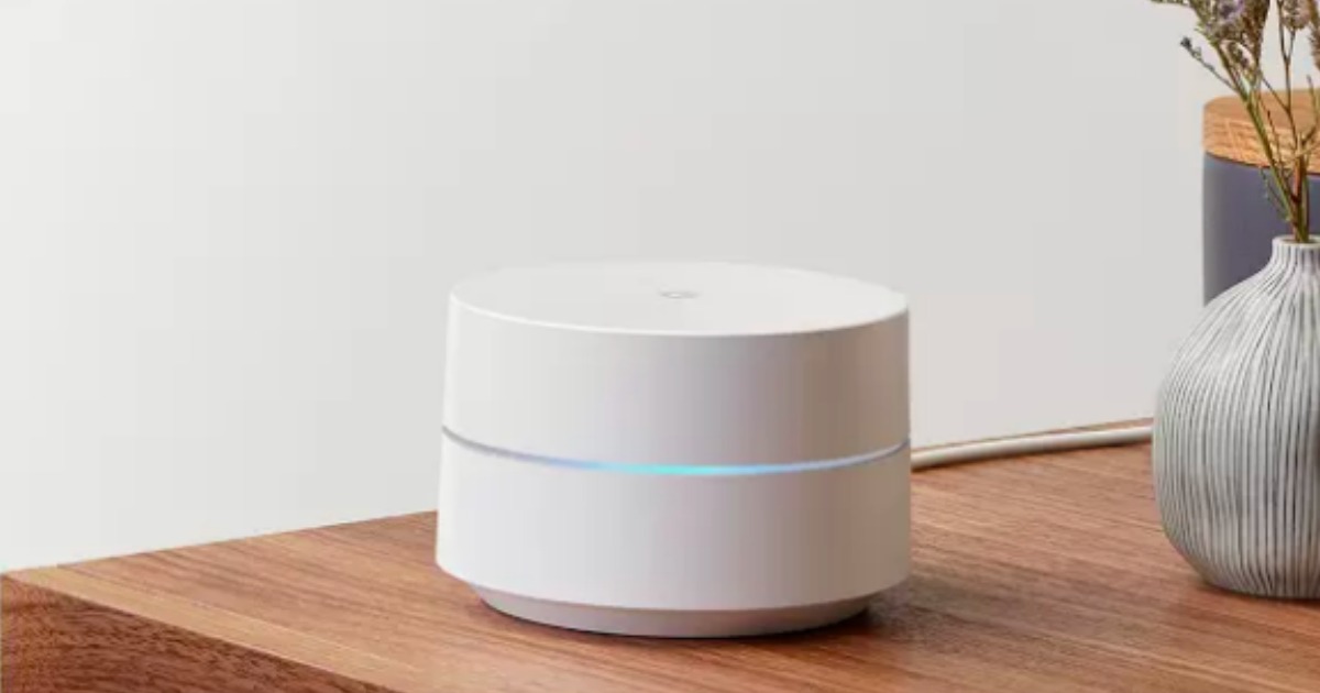 google wifi router solid blue