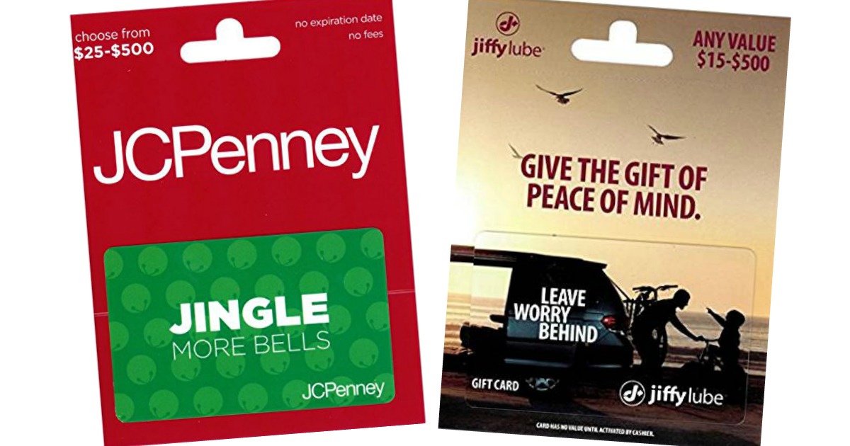 Discounted Gift Card Offers (Jiffy Lube, JCPenney ...