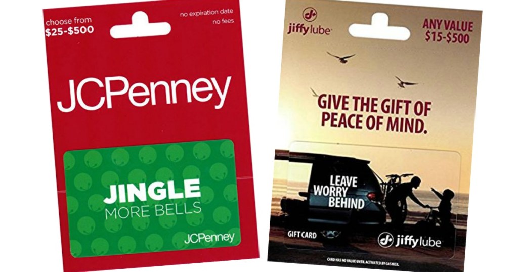 Discounted Gift Card Offers (Jiffy Lube, JCPenney