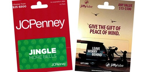 Discounted Gift Card Offers (Jiffy Lube, JCPenney, GameStop & More)