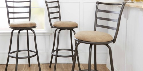 THREE Mainstays Swivel Barstools Only $50 Shipped (Regularly $99) – Just $16.66 Each