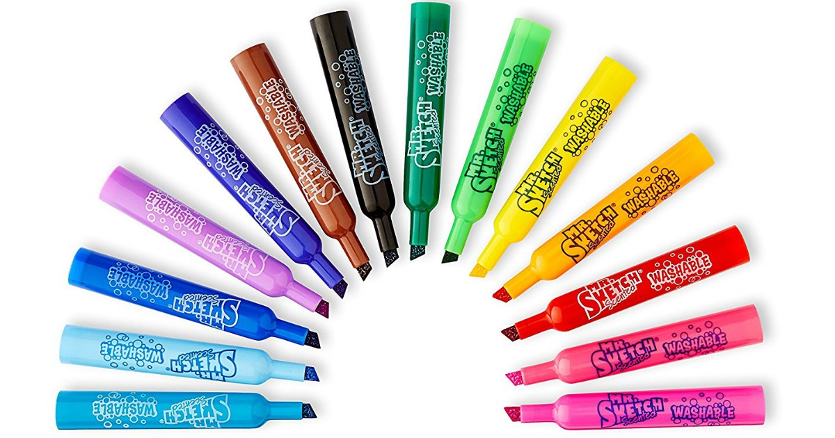 Mr Sketch Markers, Washable, Scented - 6 markers