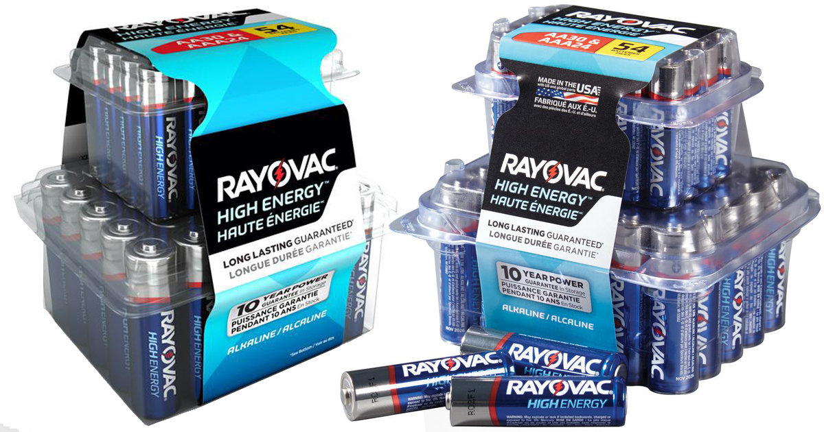 Walmart Rayovac AA & AAA Batteries 54Count Combo Pack Only 12.99