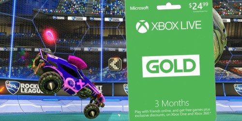 Xbox Live Gold 3-Month Membership AND Rocket League Xbox One Game Only $24.99