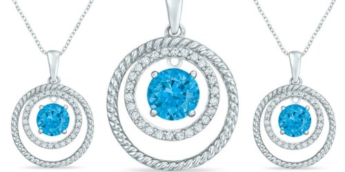 Zales White Sapphire Sterling Silver Pendant Only $19.99 (Regularly $99)