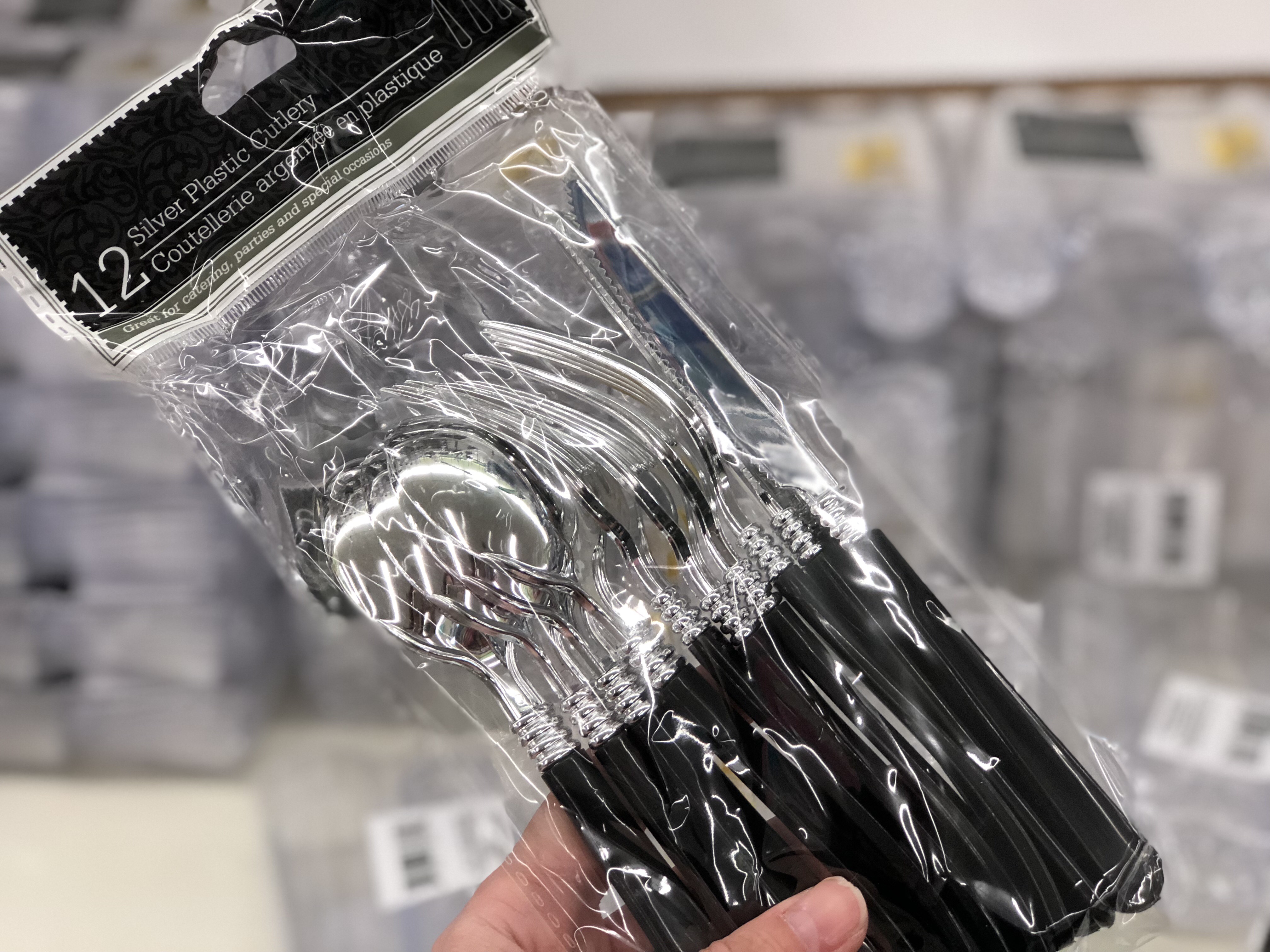 silver plastic cutlery dollar tree