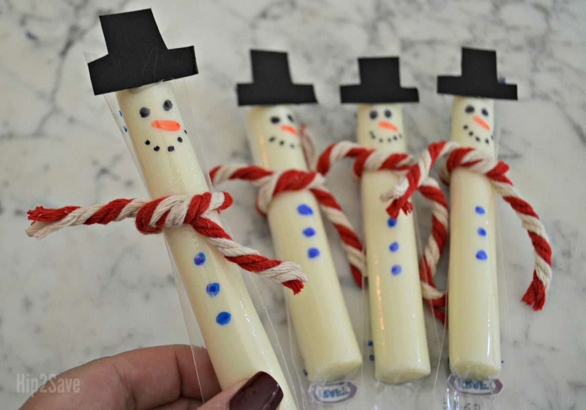 snowman cheese sticks