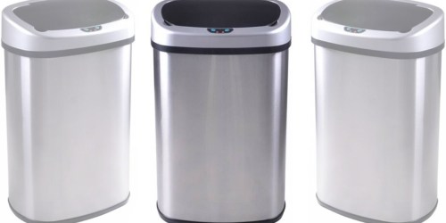 Touch-Free 13-Gallon Stainless Steel Trash Can Just $30 Shipped Today Only