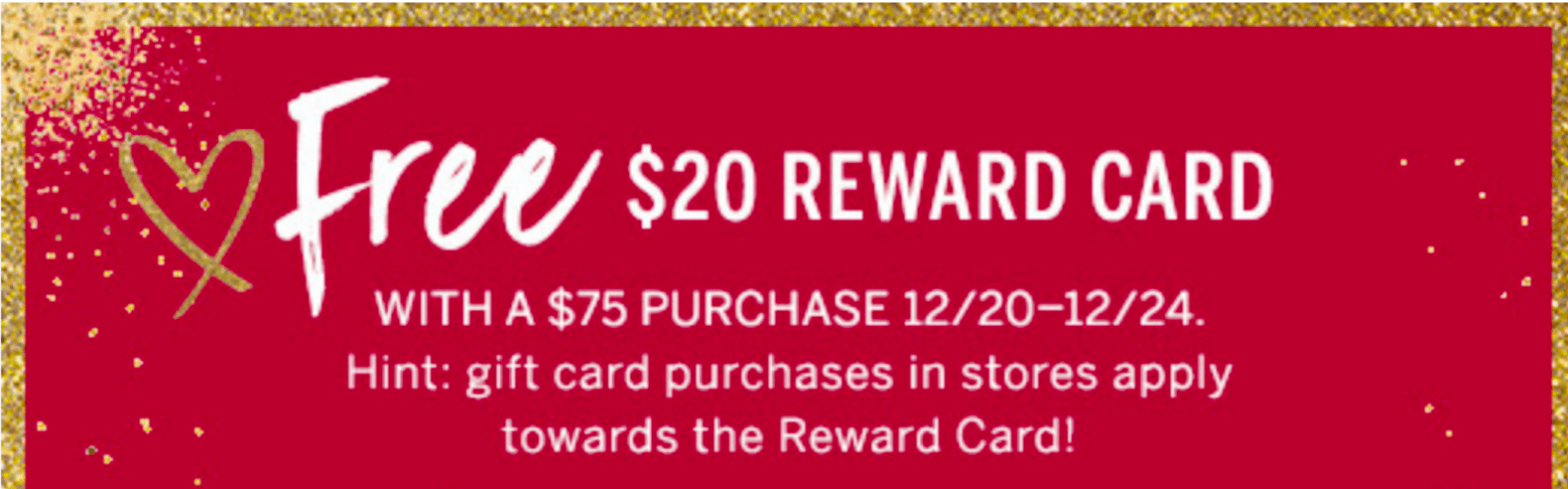 Free $20 Victoria's Secret Holiday Reward Card with $75 In-Store OR ...