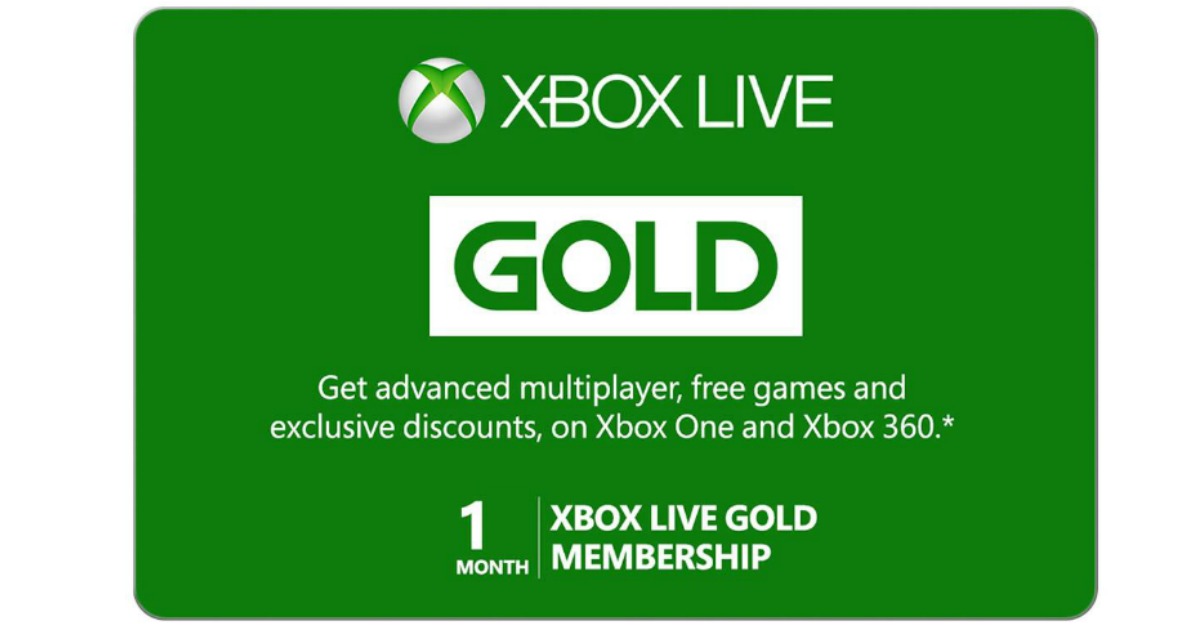 xbox live gold deals 1 month