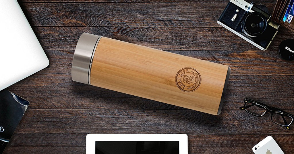 Amazon: Bamboo Stainless Steel Tea Tumbler w/ Tea Infuser AND Strainer