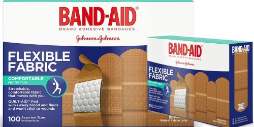 Band-Aid Brand Flexible Fabric Bandages 100 Count Box ONLY $4.89