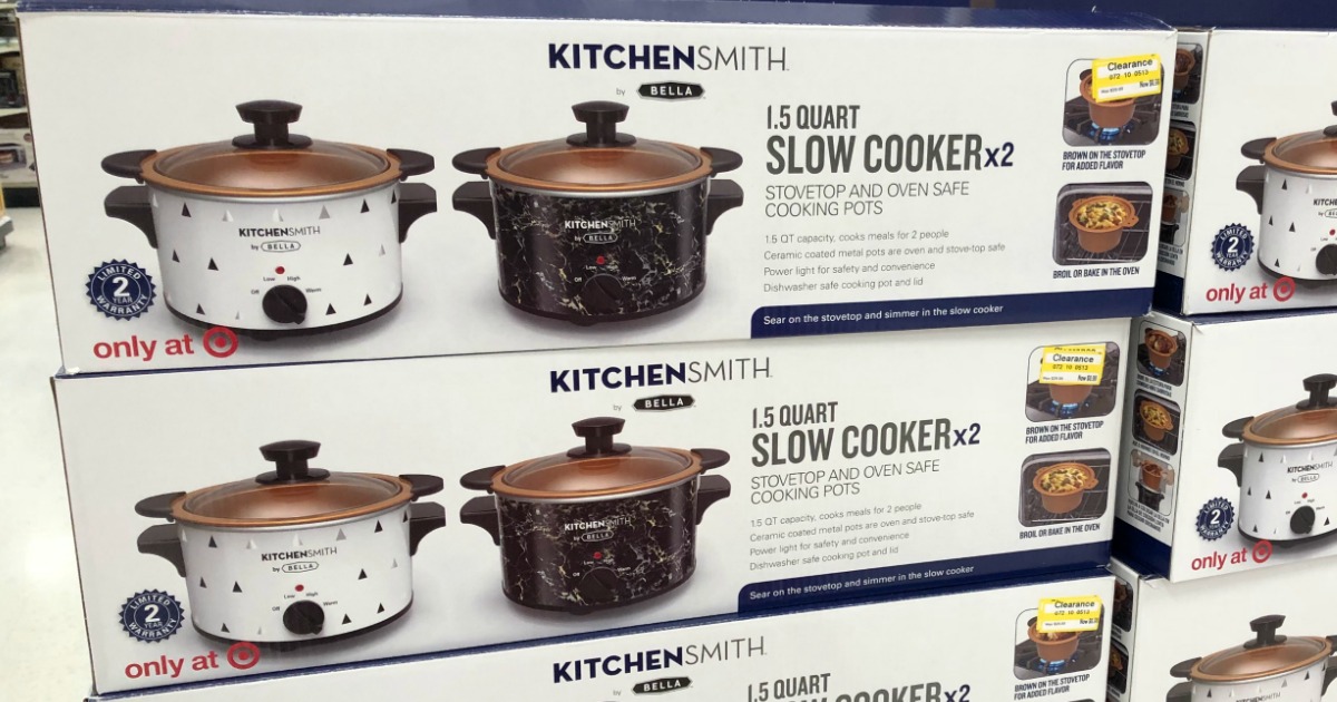 Target Clearance Find TWO Bella 1.5 Quart Slow Cooker Copper Pots Only