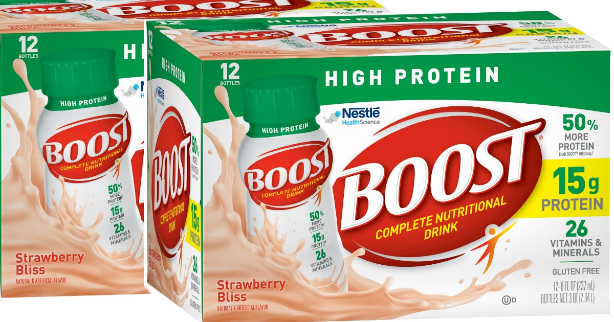 Amazon Boost High Protein Drink 24 Pack Only 13.47 (Just 56¢ Per Bottle)