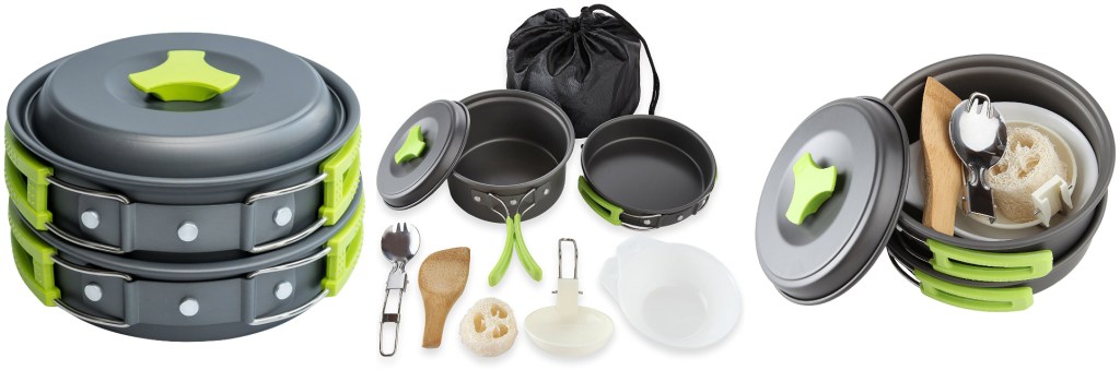 10 Piece Camping Cookware Mess Kit