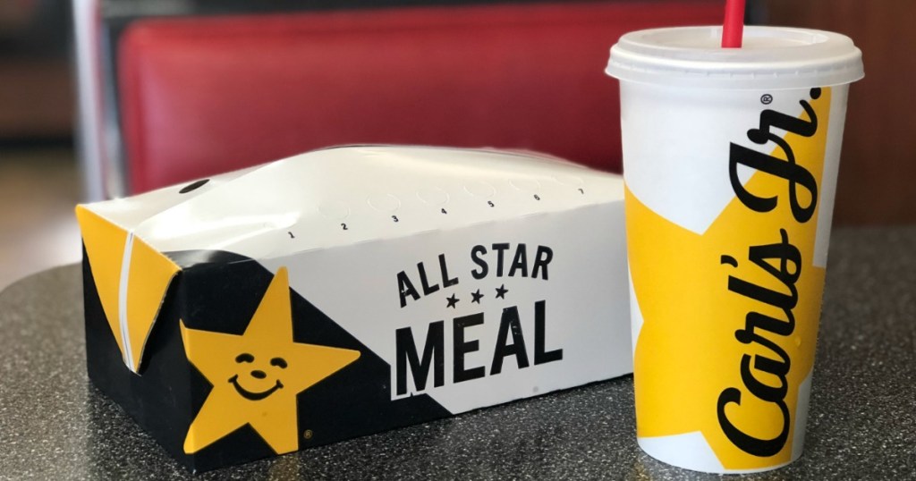 Carl's Jr. All Star Meal Just 5 (Includes TWO Sandwiches, Fries, Drink