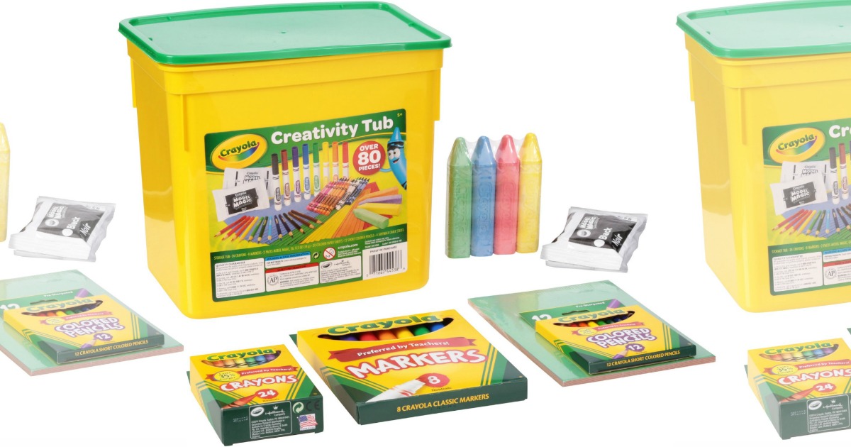 Crayola Creativity Tub, Crayons, Markers, Colored Pencils