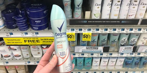 Rite Aid: Degree Dry Spray Deodorant as Low as $1.25 Each After Cash Back (Regularly $7)