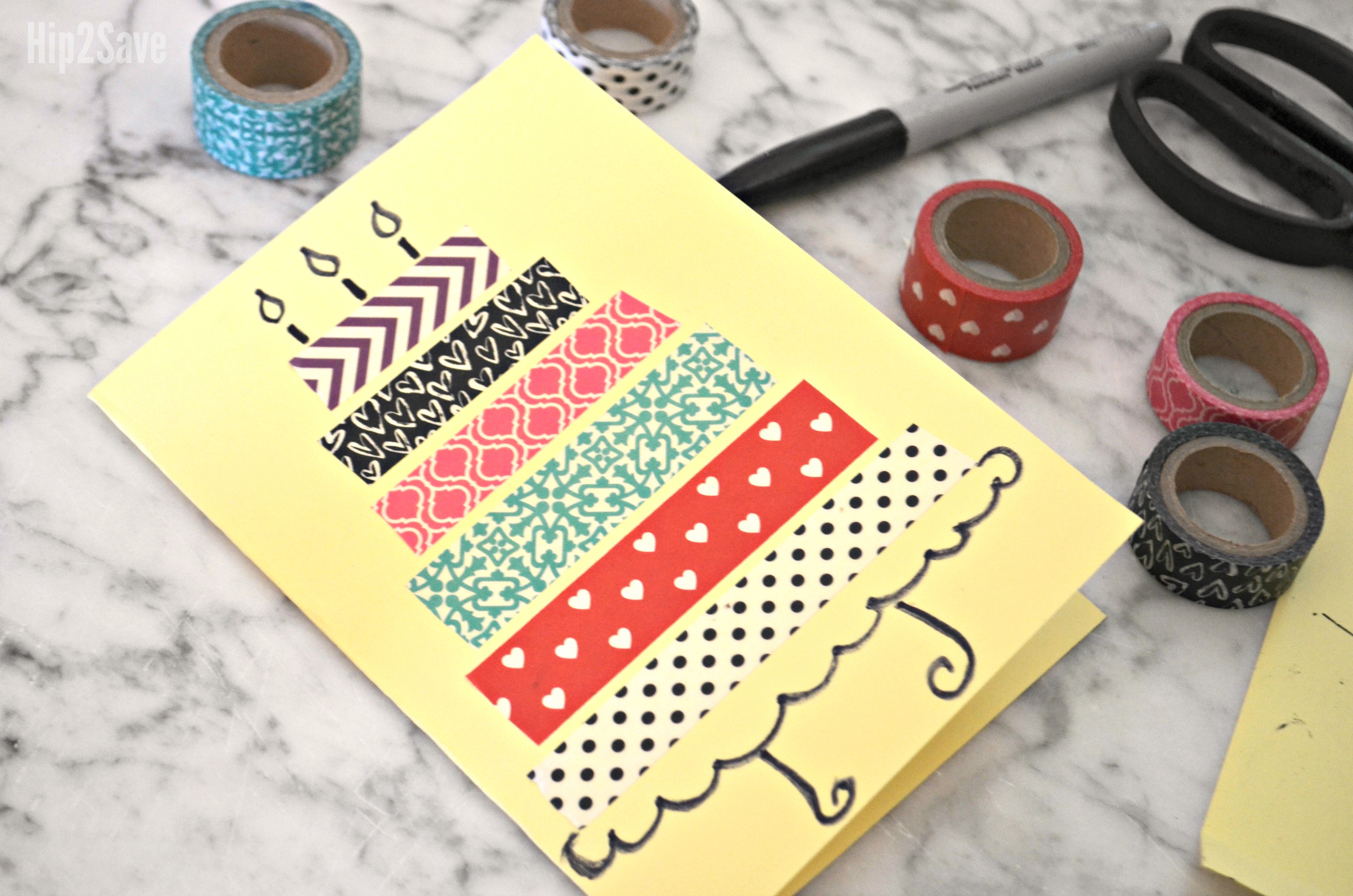 10 Adorable Ideas For Your Washi Tape Addiction Hip2Save   Diy Washi Tape Card 