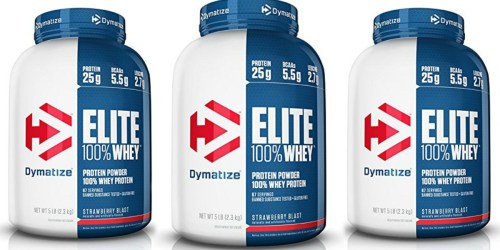 Amazon: Dymatize Elite 100% Whey Protein 5 Pound Container Just $28.29 Shipped