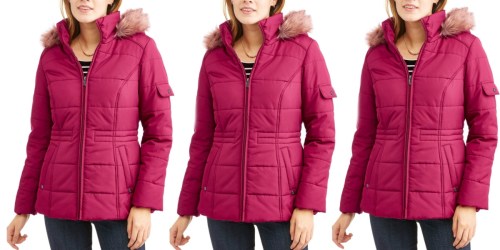 Walmart: Women’s Quilted Puffer Jacket w/ Faux-Fur Hood Only $18 (Regularly $40)