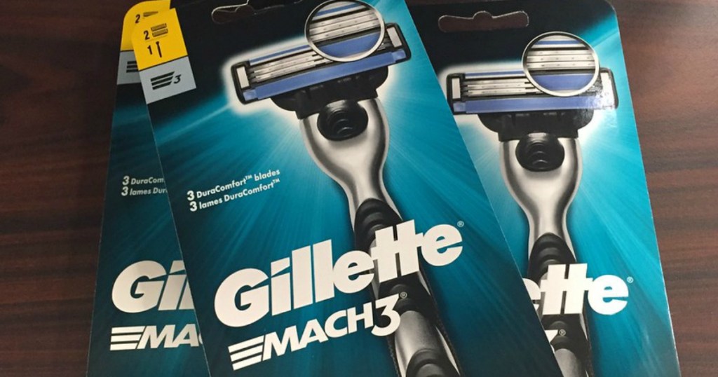 three gillette razors