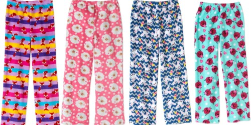 Walmart.com: Girls Plush Sleep Pants Only $3.50 + Free Store Pick-Up