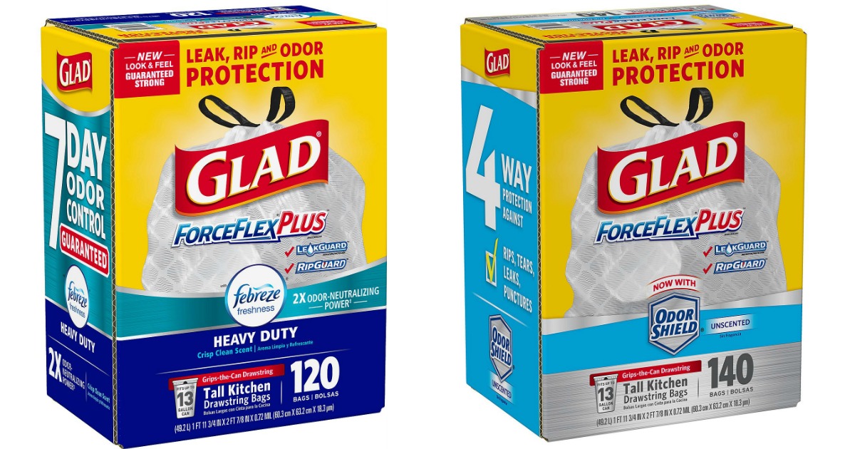 Glad ForceFlexPlus 13 Gallon Drawstring Trash Bags 120 Ct.