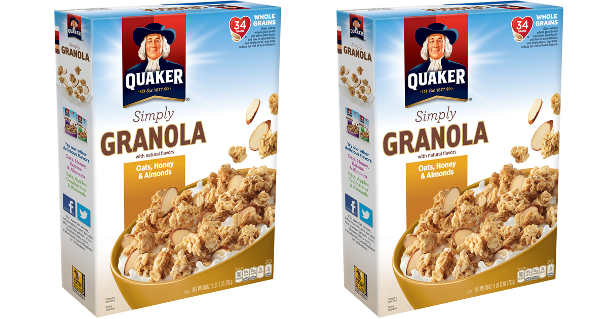 Amazon TWO Large Boxes Quaker Simply Granola Breakfast Cereal Only 6.