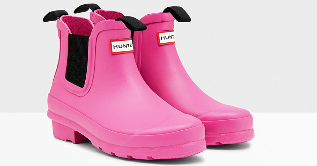 kids pink hunter boots