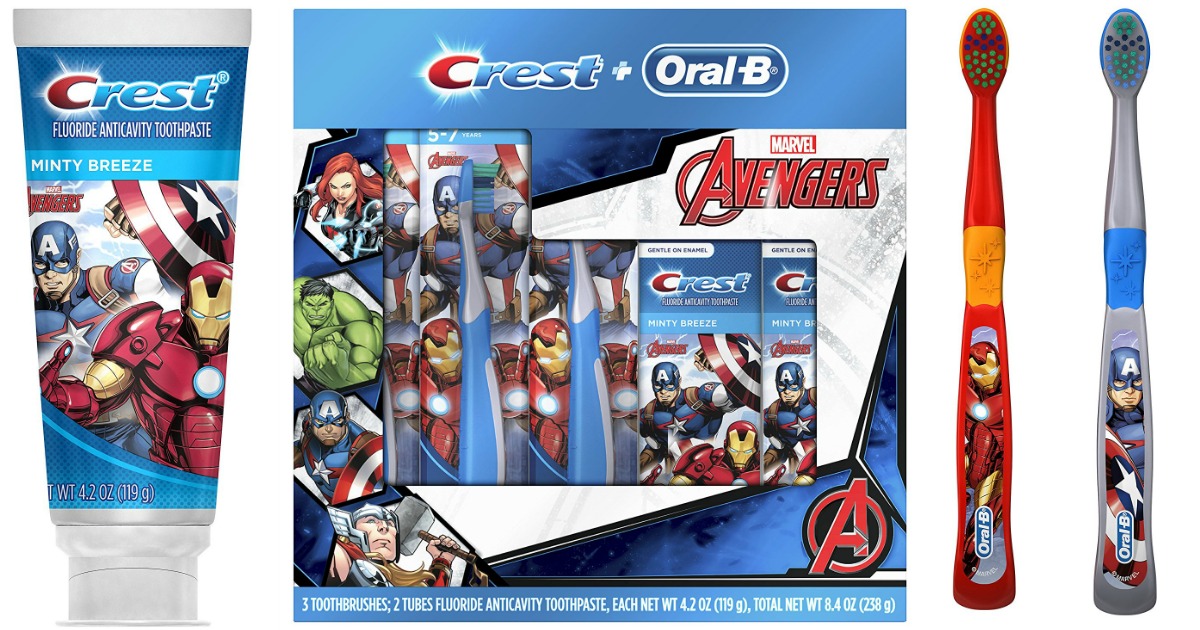 Three Oral-B Avengers Toothbrushes AND Two Crest Toothpastes Just $5.76 ...