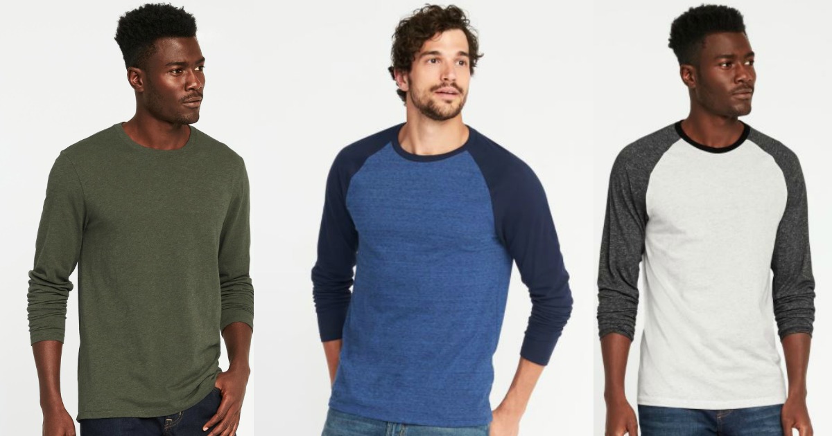 Old Navy Men's Long Sleeve Tees Only $4.80 (Regularly $18)