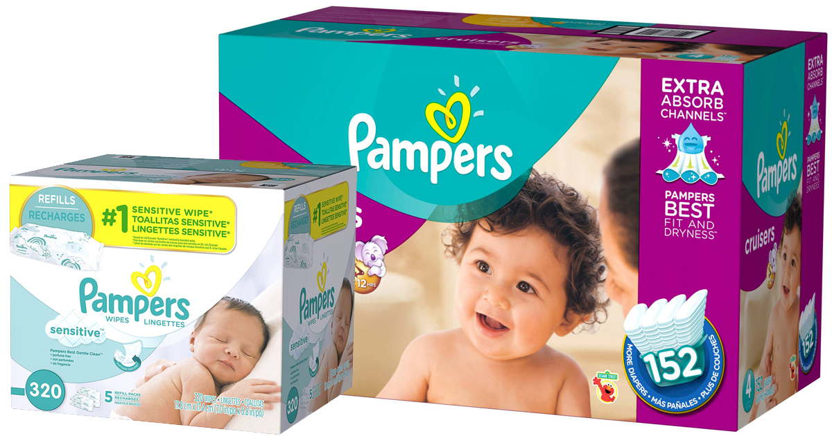 Amazon: Pampers Size 4 Diapers 152-Count Box AND Pampers Wipes Refill ...