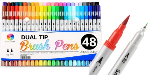 Amazon: Dual Tip Brush Pens 48 Count Pack ONLY $15.79 (Regularly $50)
