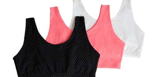 Walmart: Fruit of the Loom Sports Bra 3-Pack Only $6 (Just $2 Each)