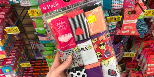 Girls Underwear 9-Count Packs Possibly ONLY $4 at Walmart & More