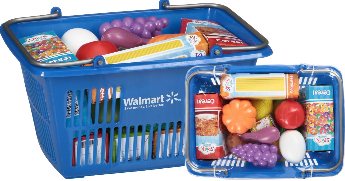 Walmart Shopping Basket W 25 Pieces Of Play Food 