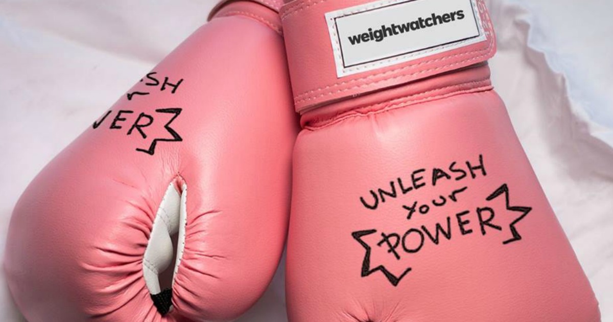 free weight watchers starter program with online plus support – unleash your power pink boxing gloves